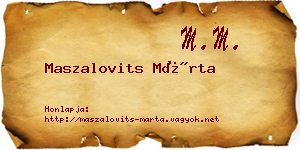 Maszalovits Márta névjegykártya